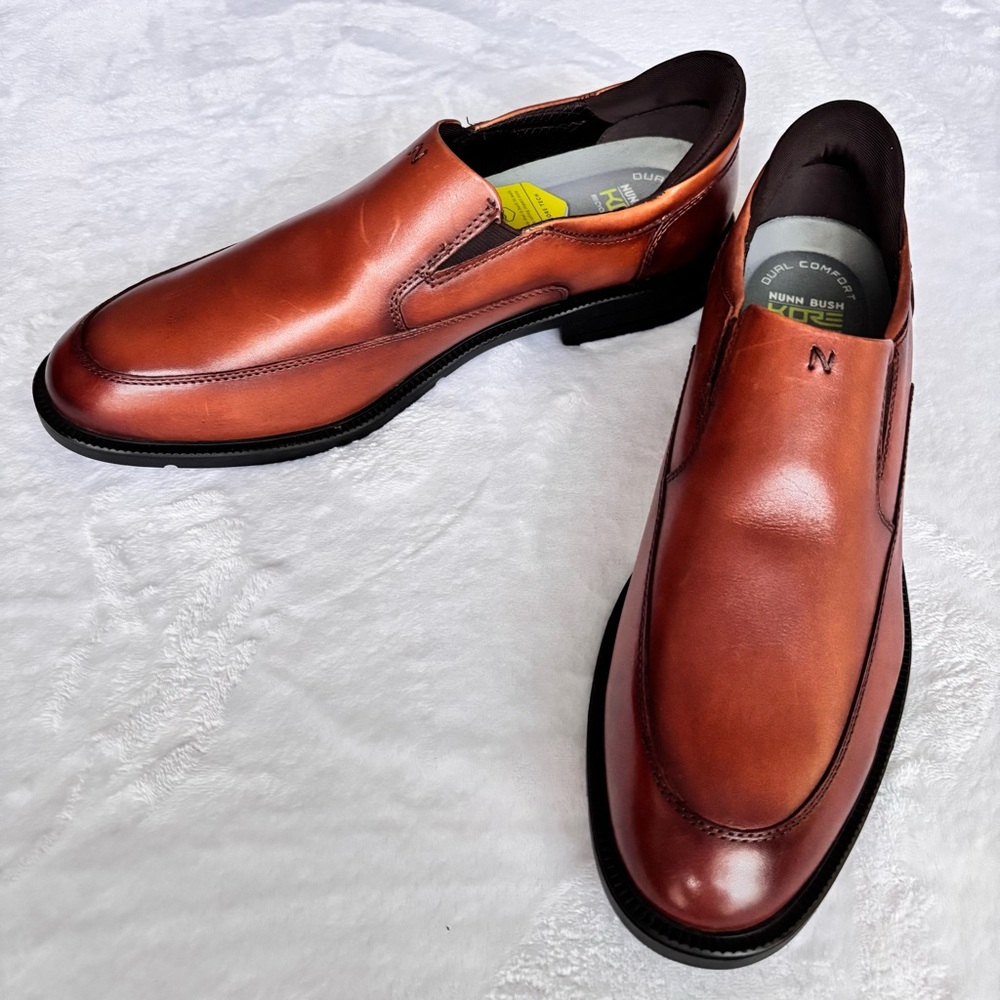 NUNN BUSH Kore Men's Kore Ez Icon Leather Moc Toe Slip-On Loafer--NWT--12